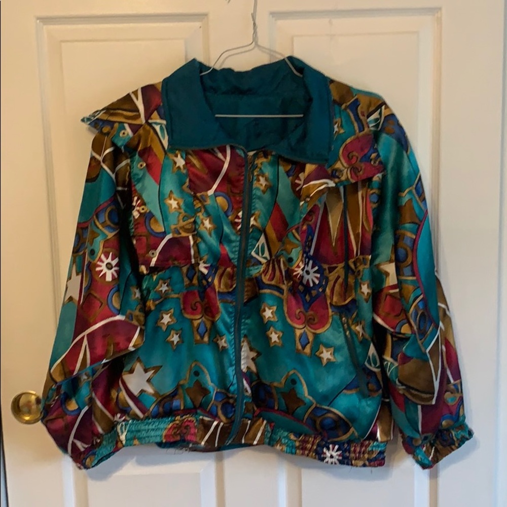 VINTAGE patterned bomber jacket